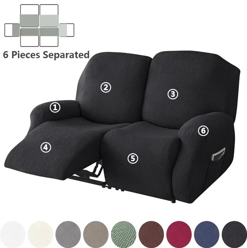 1 2 3 Seater Recliner Sofa Cover Stretch Spandex Armchair Covers Solid Color Couch Slipcovers For Living Room
