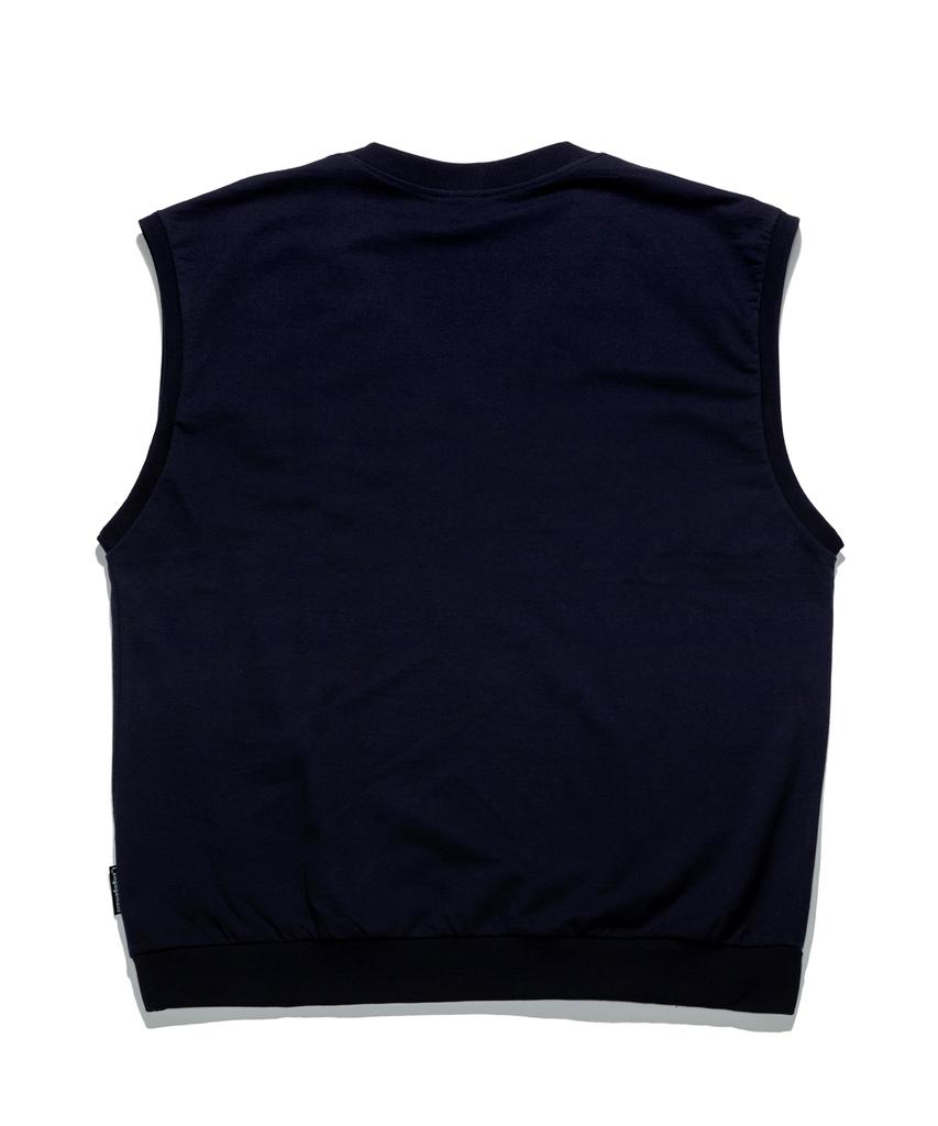 Lengagement Big Heart Loose Fit Fleece-Lined Vest [Navy]