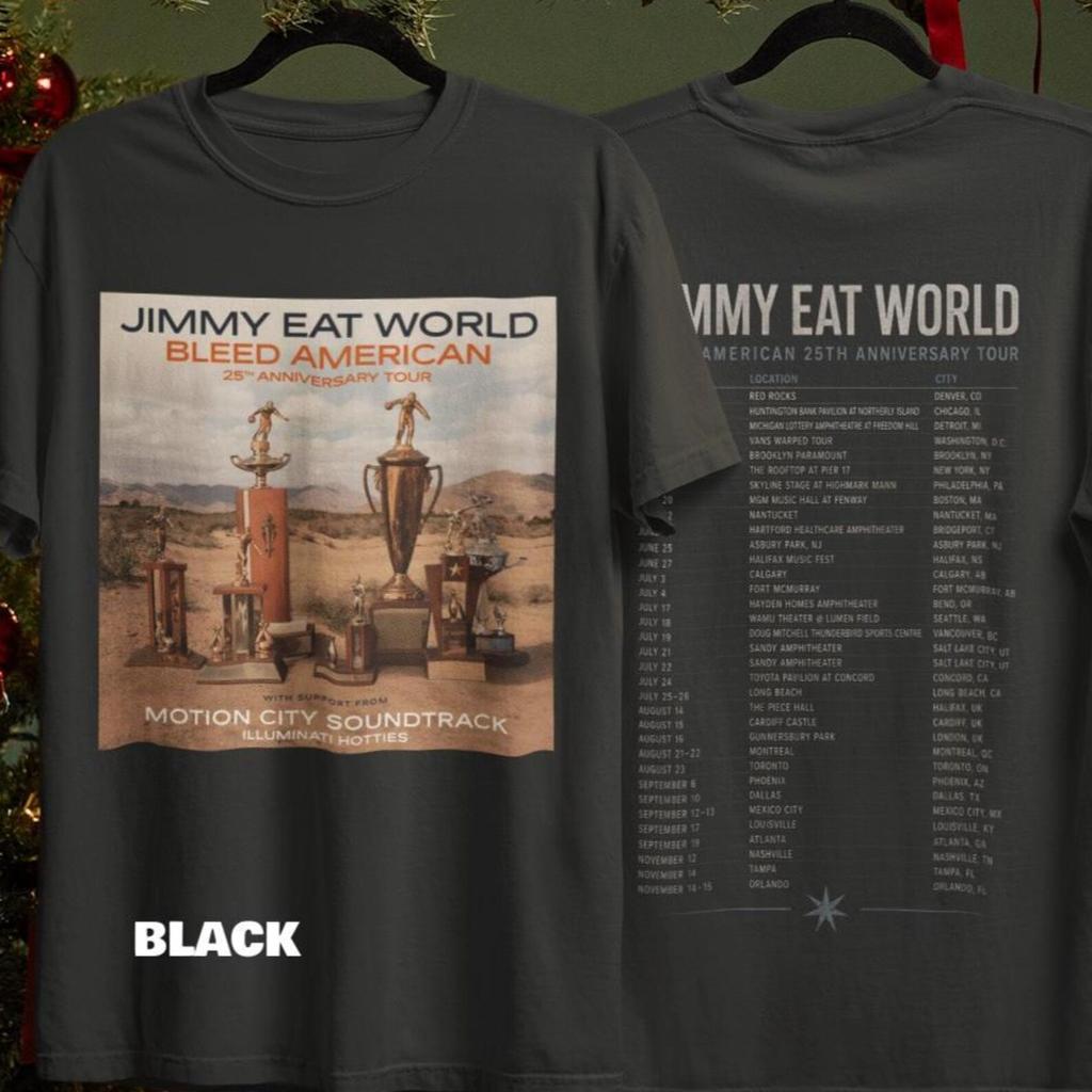 Maglietta Unisex Jimmy Eat World Tour 2026, Maglietta Concerto Indie Rock, Regalo per Fan di Musica, Maglietta Grafica Unisex