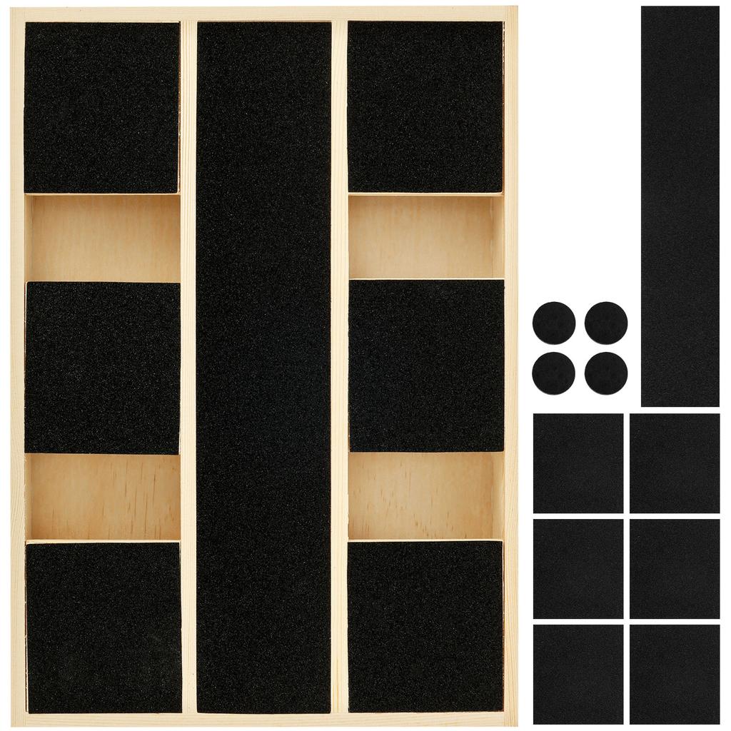 Dog Nail Scratch Board with Built-in Treat Box Wooden Puppy Nail Grinding Pad Dog Nail File Board Sandpaper Board Scratcher