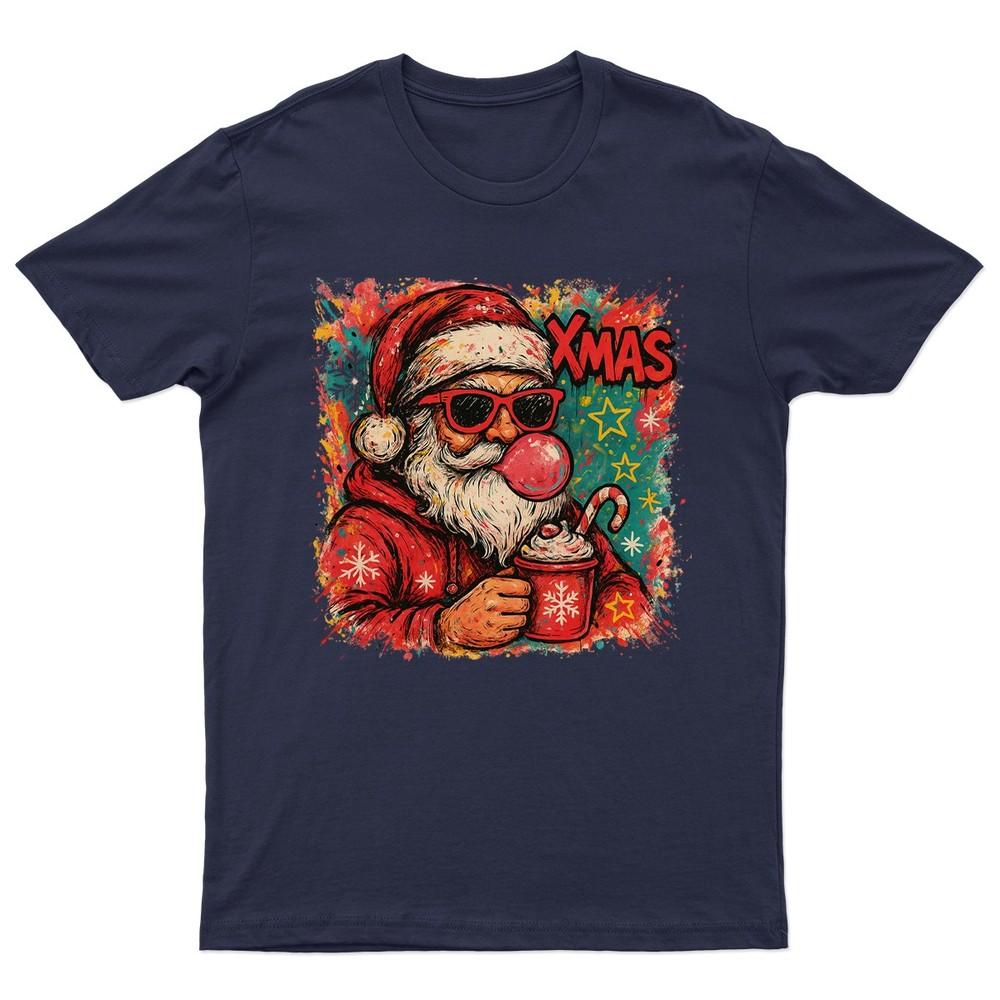 XMAS Santa Coffee Christmas TShirt Unisex Gift Retro Seasonal Funny Claus