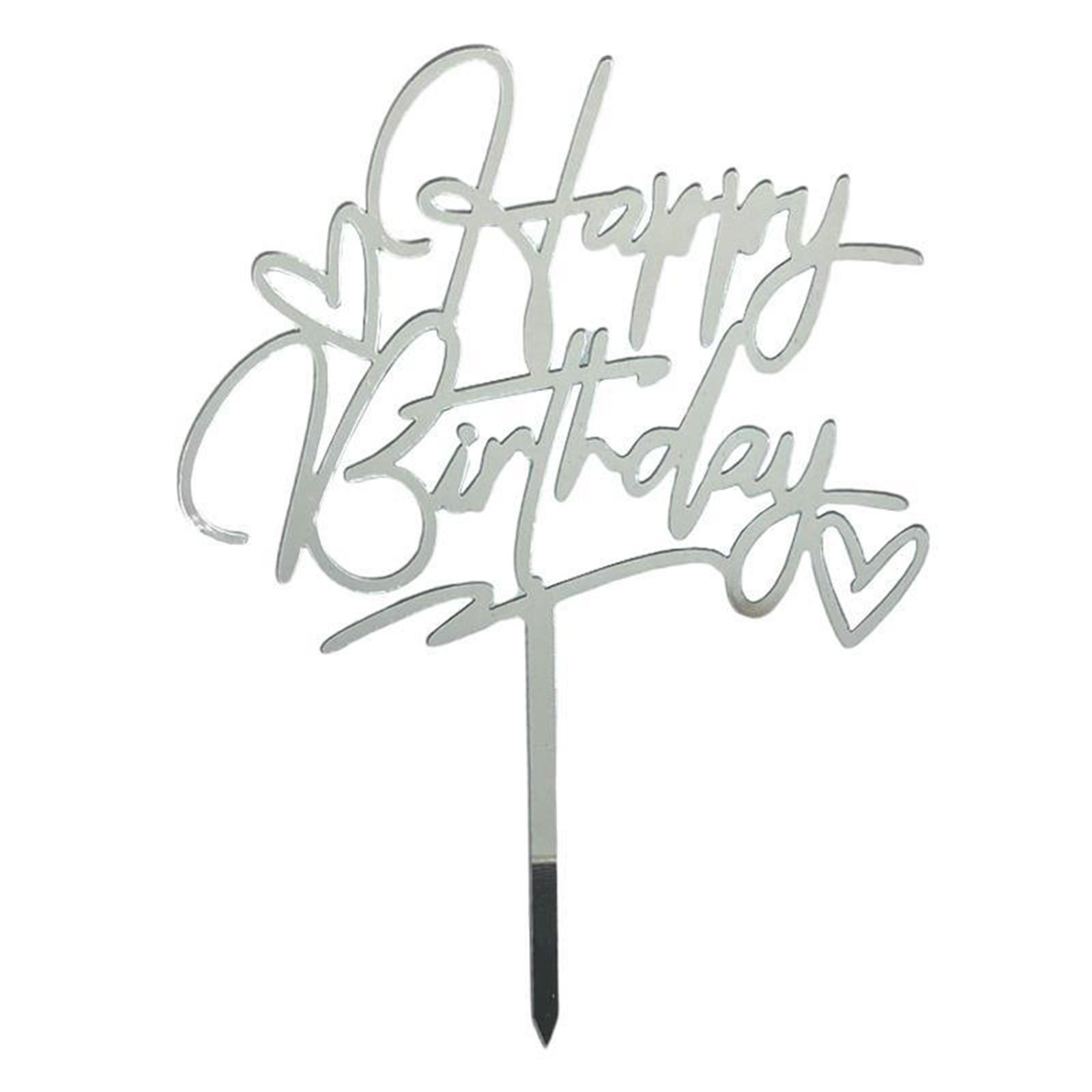 

Новый С Днем Рождения Торт Топпер Роза День Рождения Акриловый Торт Топпер Для Детей День Рождения Украшения Торта Baby Shower One Size серебряный