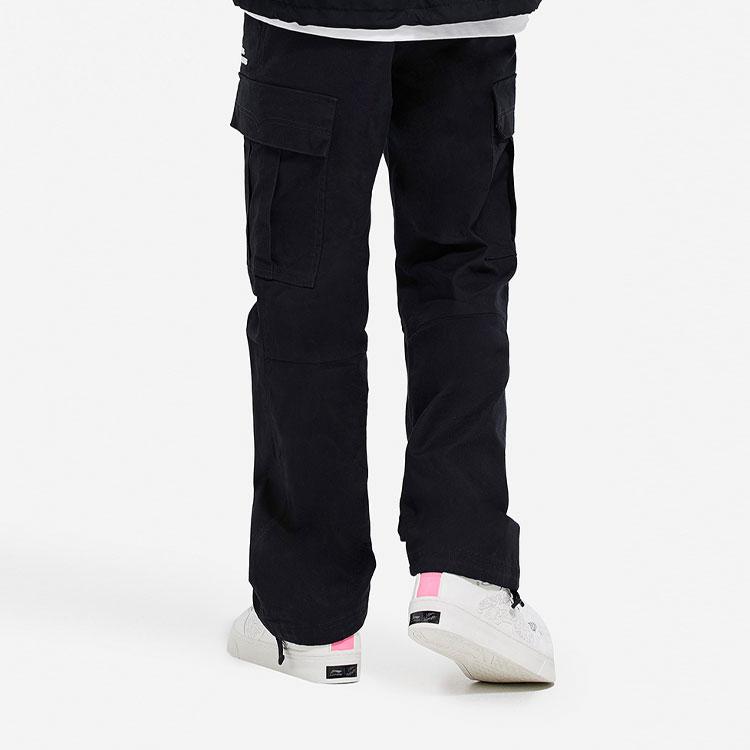 Li-Ning Skateboard Series Solid Color Letter Embroidery Straight-Leg Sports Pants Men Bottoms Black AKXS801-3