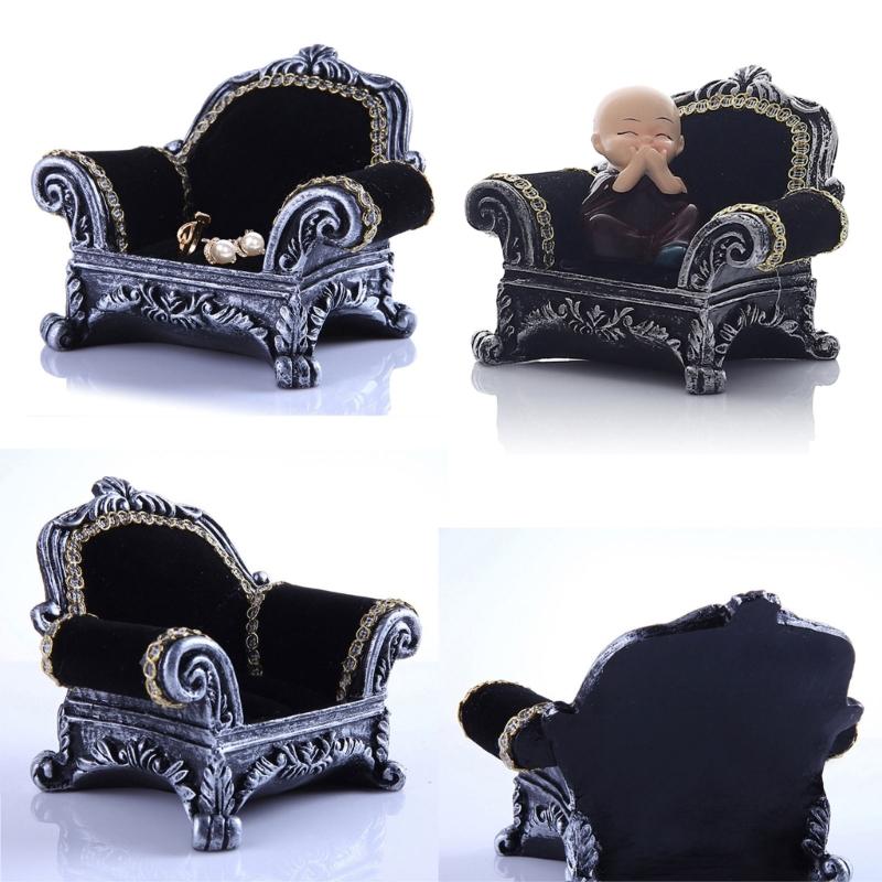 Jewelry Box Organizer Sofa Shaped Small Jewelry Rings Boxes Earrings Necklace Portable Storage Box Velvet Material