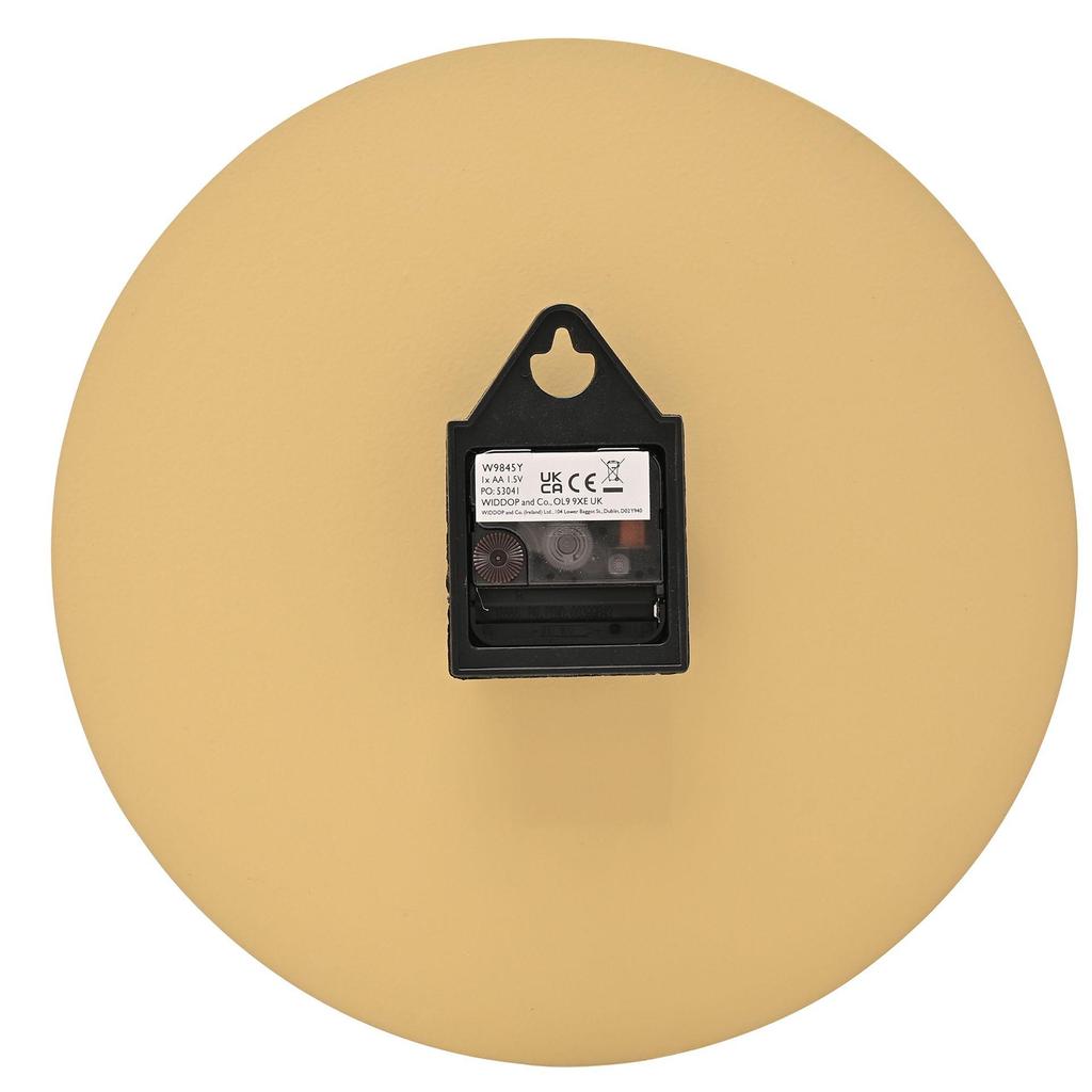 Interval Minimalist Wall Clock 30cm - Yellow