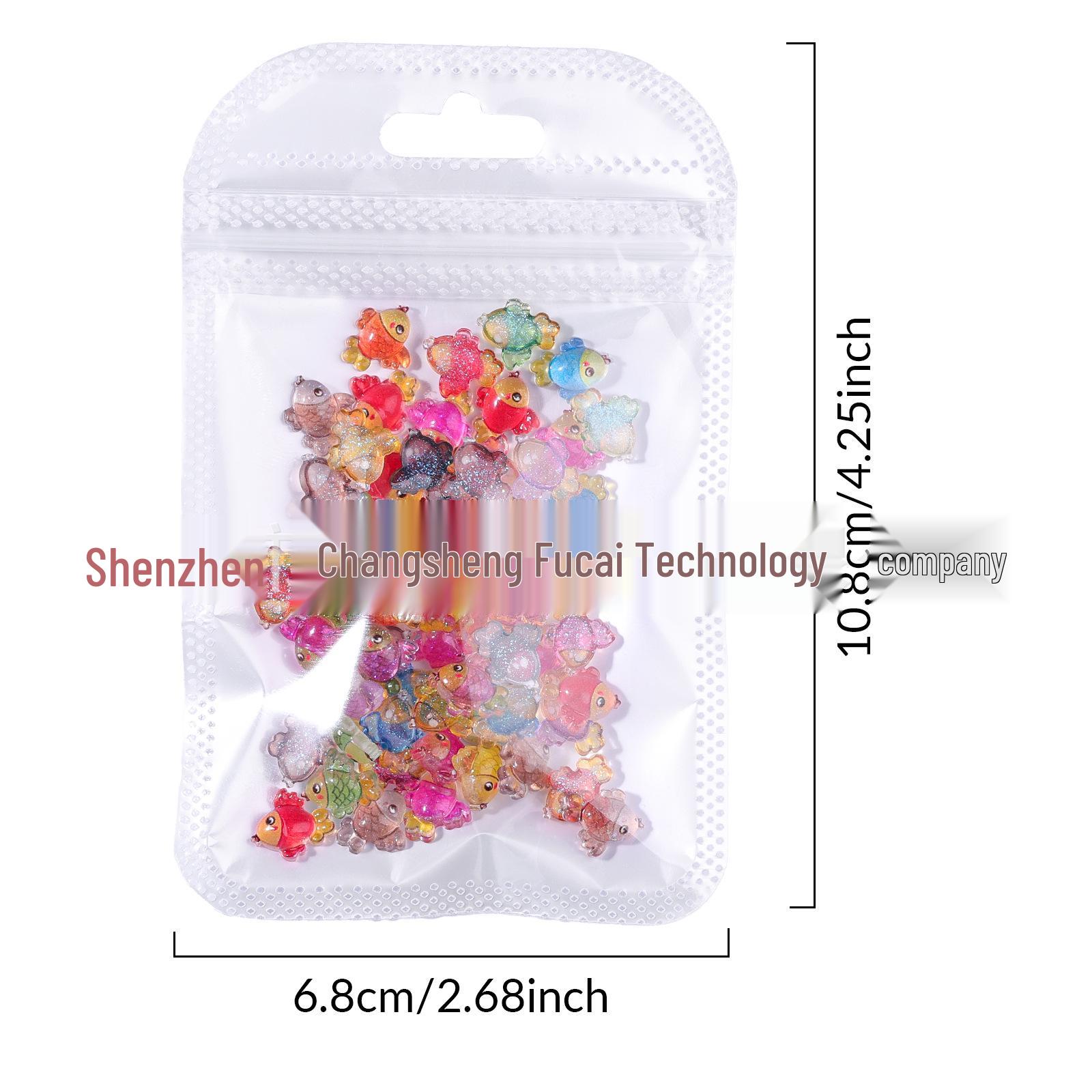 Trendy Cartoon DIY Resin Ocean Fish Nail Art Decorations 3-Pink