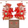 Stickers 2026 Chinese New Year Blessing Door Sticker Year of Horse Door Banner Spring Festival Window Stickers Home Decoration