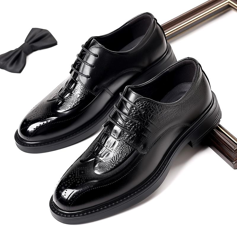 Fashion Hot Sale Man Business Formal Footwear Fashion Wear Casual Shoe Classic Leather Oxford Shoes Crocodile Pattern Men Business Shoes
