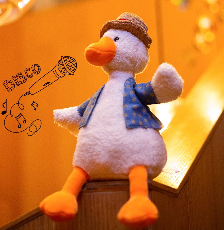 Kiyoraka OK-A01 "Flapping Duck" - A Cute Plush Toy That Repeats What You Say and Shakes Its Head, White