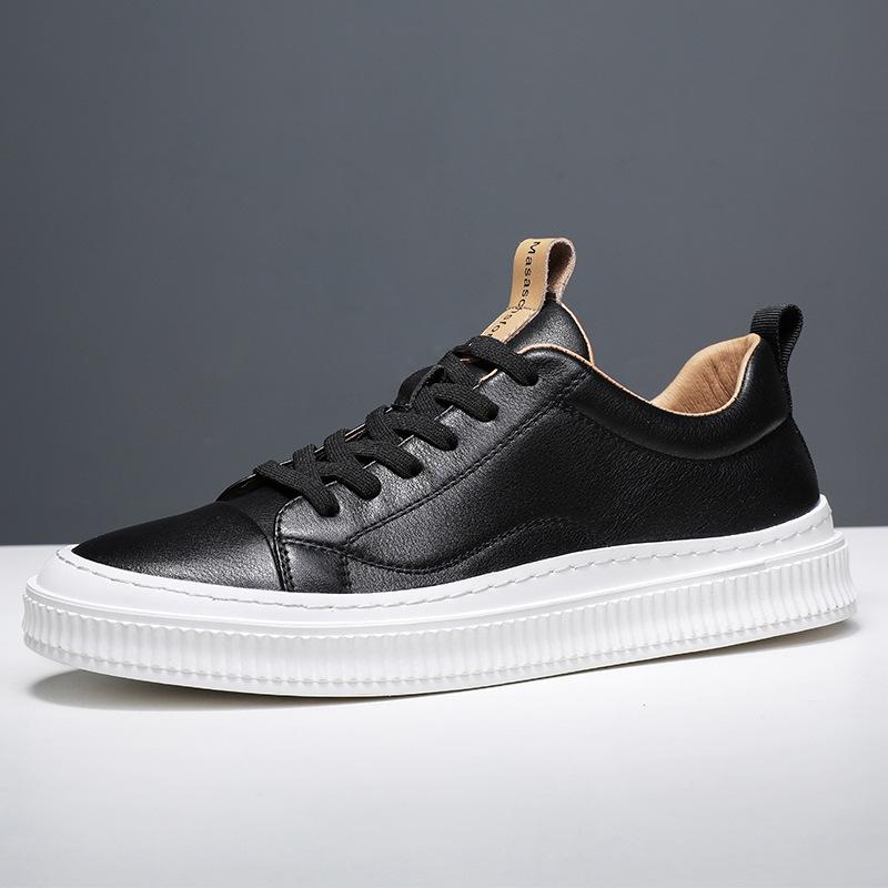 

Мужская обувь 2025 Осень Мужская корейская версия Универсальная спортивная обувь для скейтборда Кожаная повседневная белая обувь Мужская 44