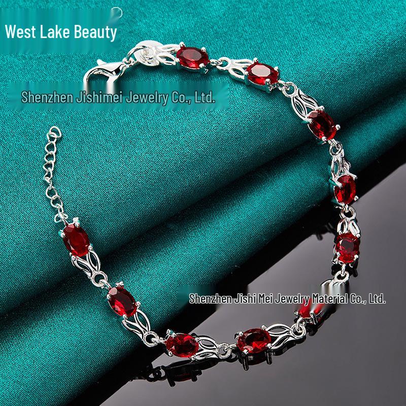 West Lake Beauty Red Zircon Rabbit Bracelet for Women