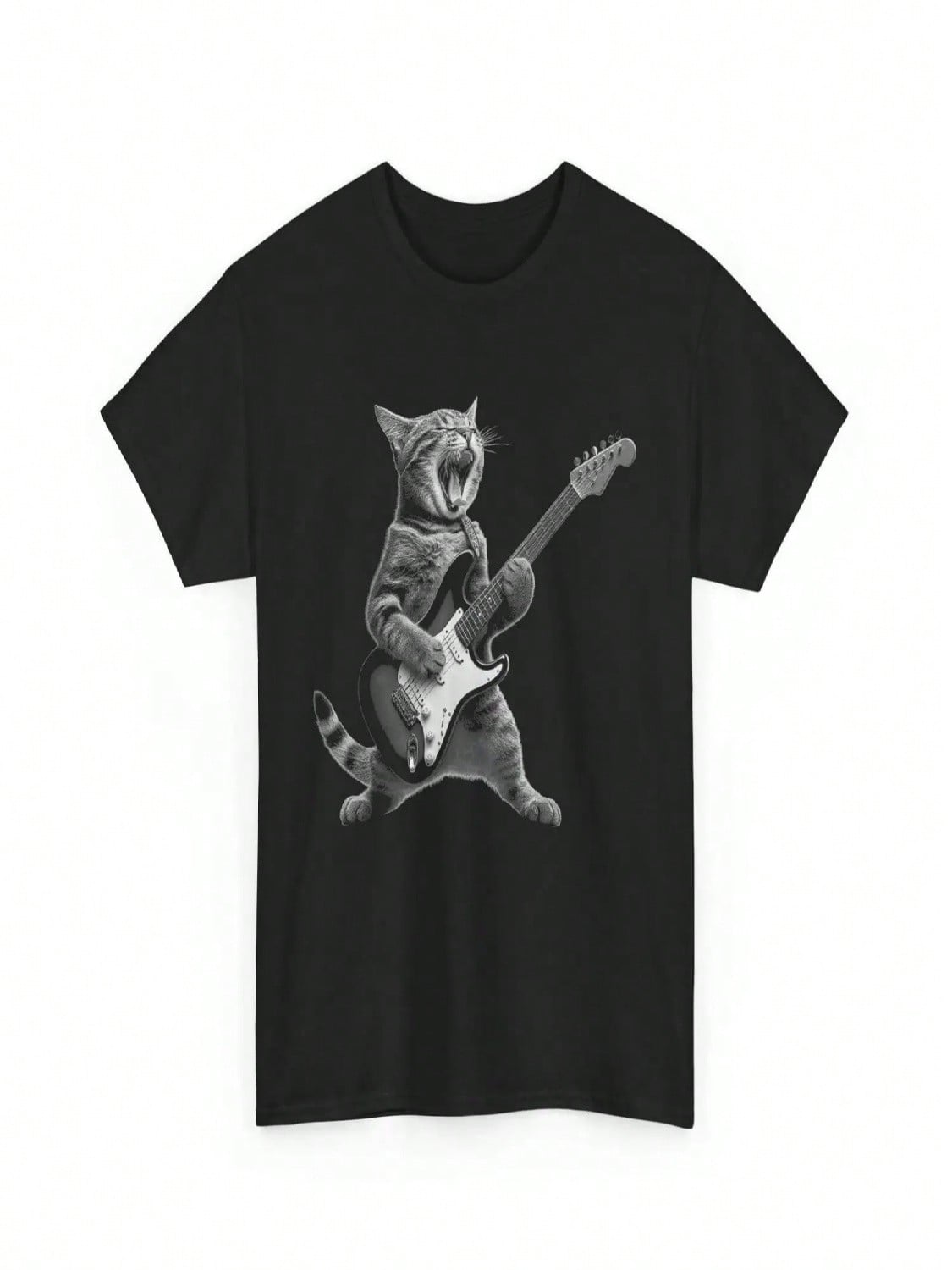 Cat Playing Guitar Rock Star And Roll For Kid T Shirt S разноцветный