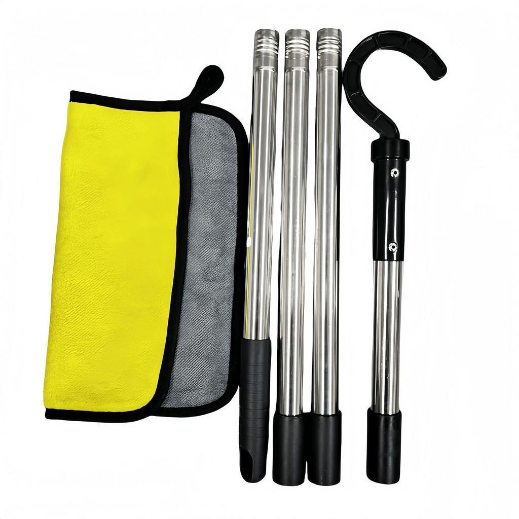 Adjustable Pool Cleaning Hook Retractable Metal Pole Pool Retrieval Hook Pool Skimmer For Pool Maintenance