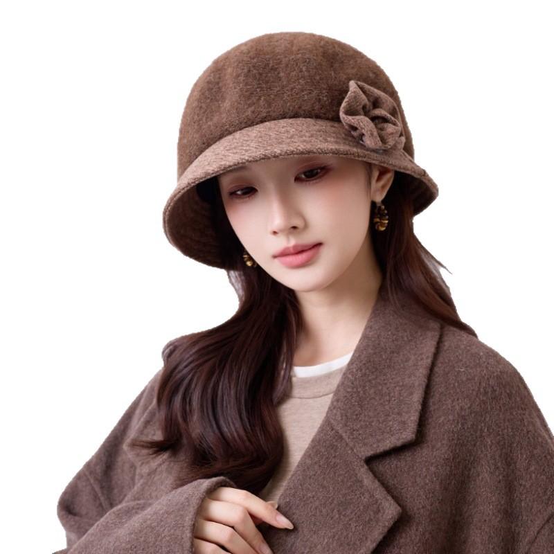 Fashion versatile flower pot hat women's Republic of China style retro temperament versatile fashion fisherman hat autumn and winter warm