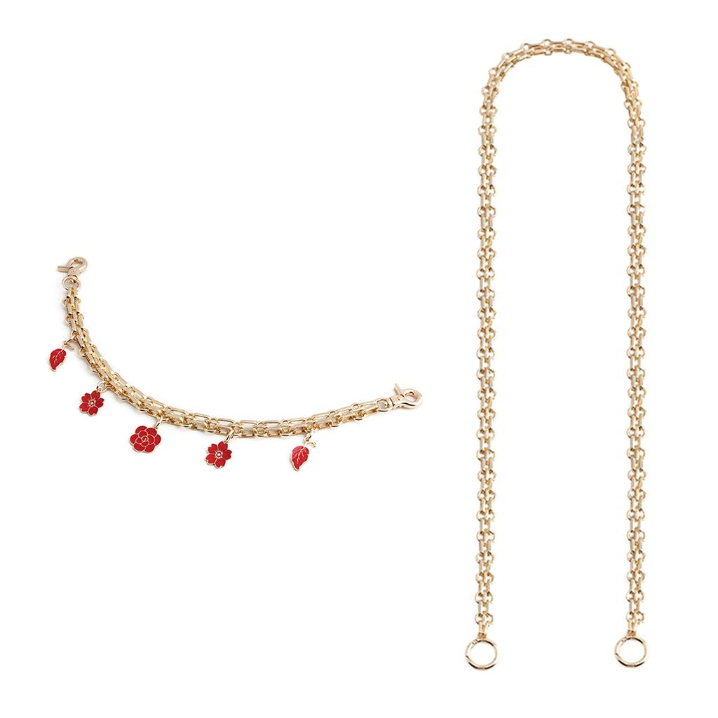 Unique Flower Strawberry Heart Designs Bag Accessory Chain Decoration Adds A Touch Of Romance To Your Handbag