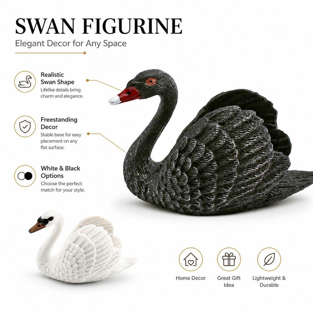 Plastic Swan Figurine Realistic Appearance Bird Figurine Animal Figurine  Bird Lover Collection