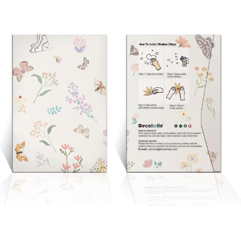 Decalmile Summer Safari Double Sided Jungle Animals Window Clings - Elephant, Monkey, Lion, Giraffe Decals - Anti-Collision Glass Stickers