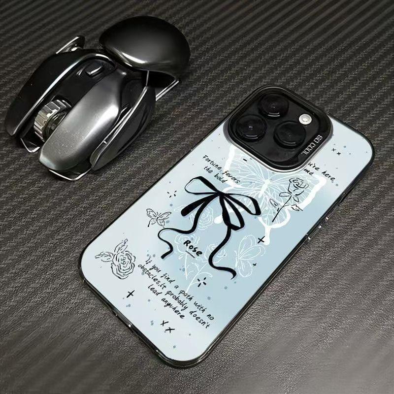 Bow beautiful colored silver shell for apple 11/11/11 pro mobile phone case 11promax11/1111 trend