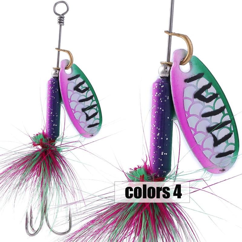 5 sztuk Spinner Bait Hards Metalowa przynęta z pudełkiem wędkarskim na pstrąga łososia Przynęty wędkarskie z torfu