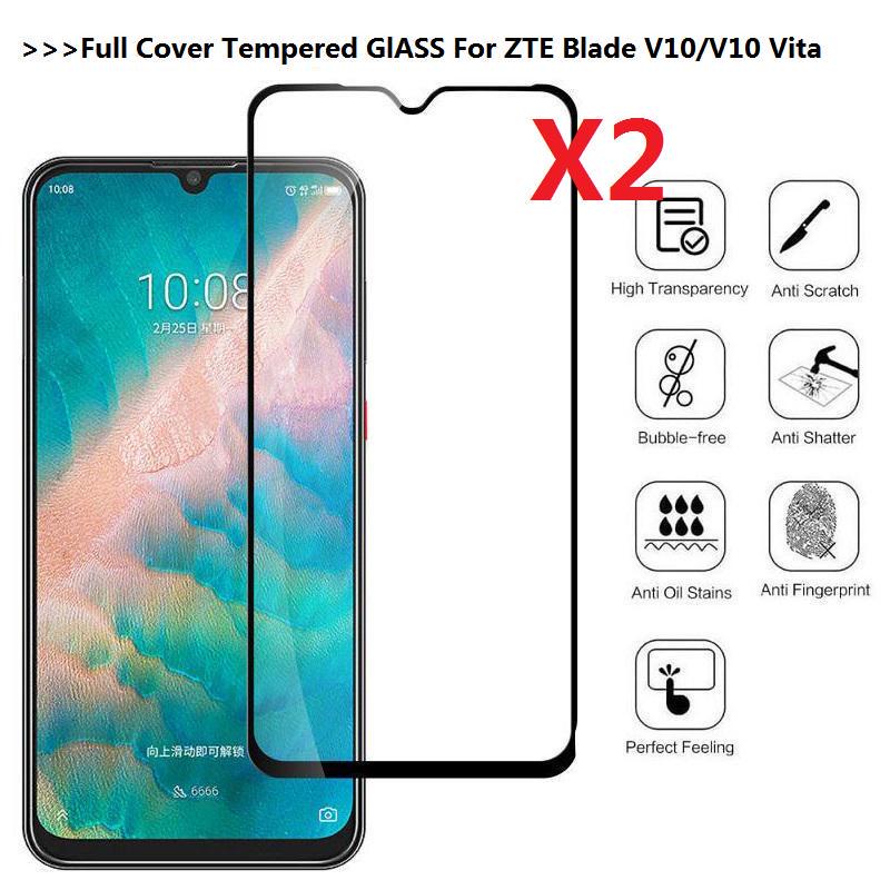 

2 шт., закаленное стекло с полным покрытием 9H для ZTE Blade V2021/V2020/V10/V10 Vita/Blade 11 Prime, взрывозащищенная защитная пленка для экрана