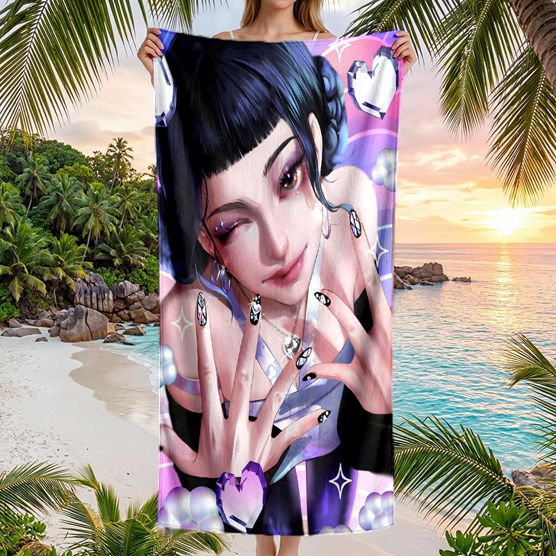 Kpop Hunter Fashion Beach Towel: Ideal for Summer Adventures Soft, absorbent and quick drying suitable for swimming and bathing