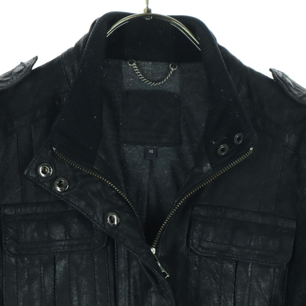 Banana Republic Long sleeve Stand collar leather jacket XS black Women Used
