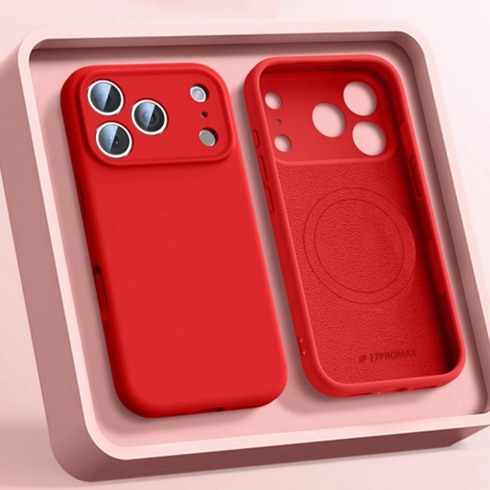 Silicone Protective For Magsafe Soft Case For Apple iPhone 17 Air 16 15 14 Plus 13 Pro Max Magnetic Phone Cover