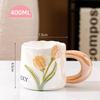 Hand-painted Pearlescent Glaze High-value Mug Household Tulip Ceramic Cup Water Cup Light Luxury Gift Cup