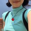 Delicate Heart Necklace Adorned With Natural Resin Charm PU Leather Chain Neckchain Unisex Fashion Jewelry