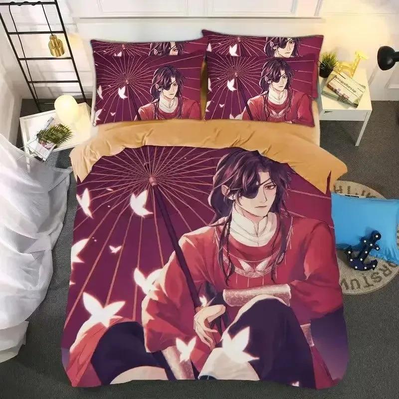 H-Heaven Official’s Blessing Print Bedding Set 3D Character Duvet Cover Set With Pillowcase Twin Full Queen King Bedclothes