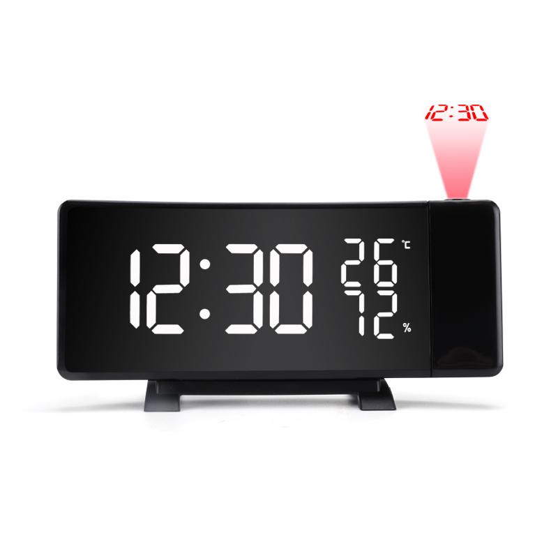 Top Selling Smart USB Projected Alarm Clock Thermometer Modern Design LED Desk Table Clock Electronic Movement for Household Use