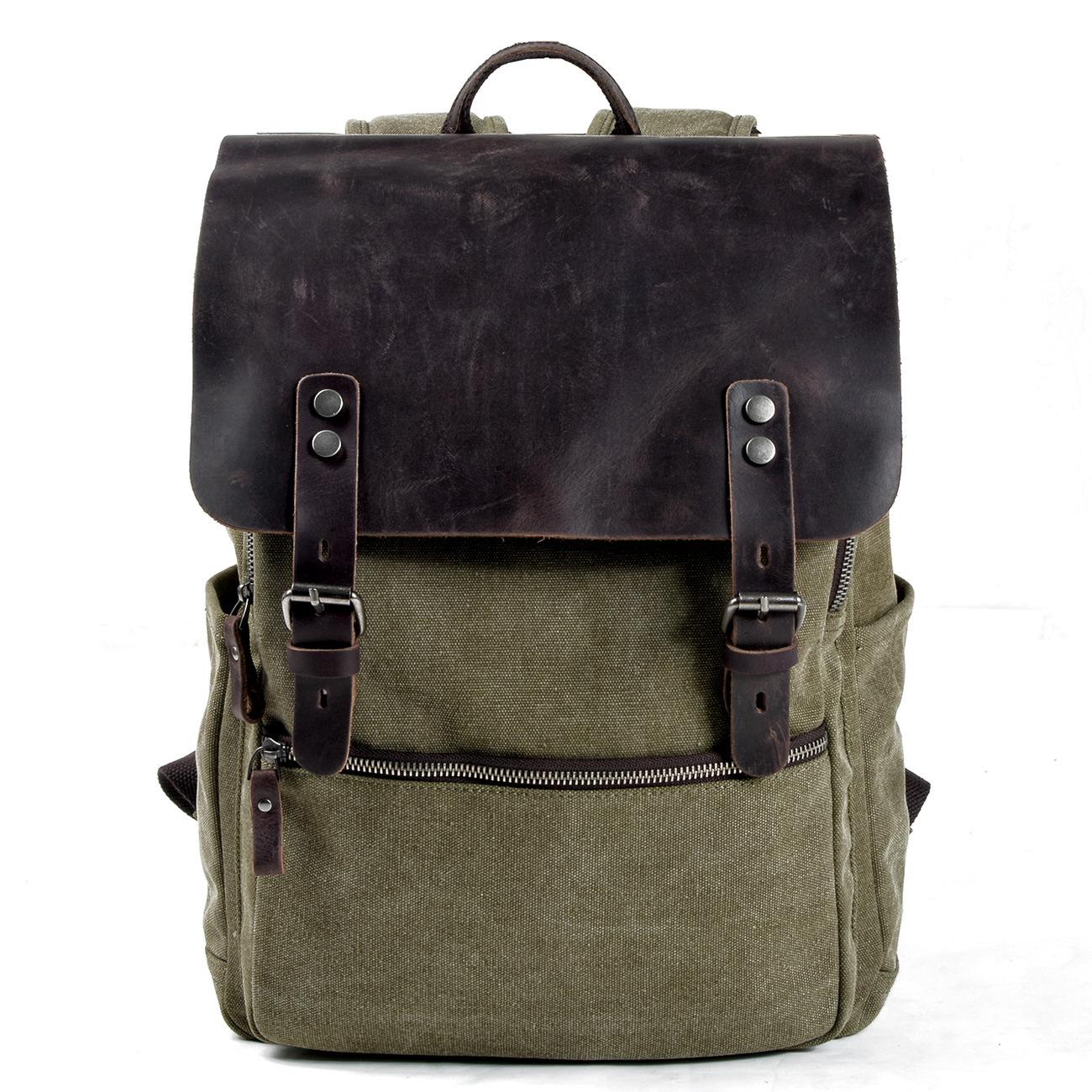 Retro Men s Backpack, Men s Business Casual Short-trip Travel Backpack, Fashionable and Trendy Large-capacity Computer Bag 12 inches