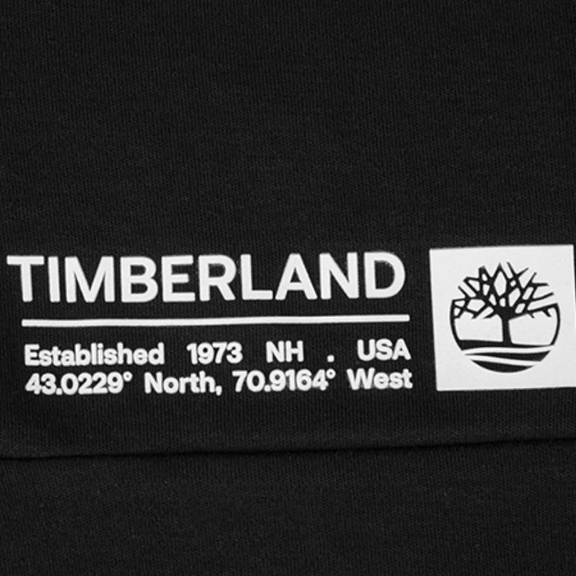 Timberland Versteckte Tasche Unifarbener Lässiger Rundhals Kurzarm T-Shirt Herren Oberteile Schwarz A2DMU-001