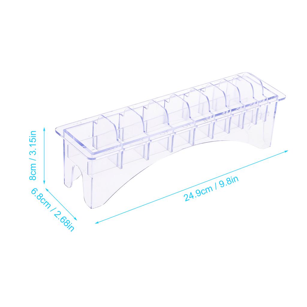 Rectangular Plastic Blade for 10 Blades Storage Case Rack Clipper Comb Holder