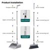 Broom Dustpan Set with Built-in Comb Teeth Adjustable Long Handle 180 Degree Rotating Broom Head Broom Dustpan Kit