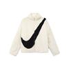 Colorblock Large Logo Casual Sport Warm Faux Fur Jacket Women Jackets White DM1760-238