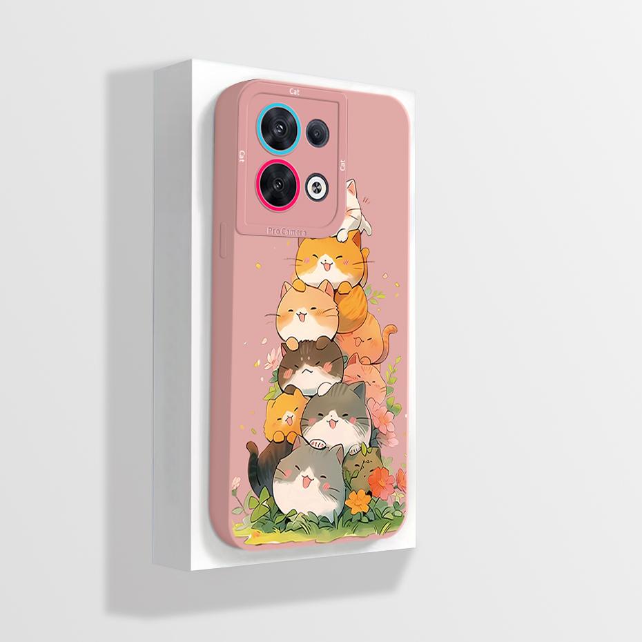 For Oppo Reno8 Phone Case CPH2359 Aesthetic Cartoon Astronaut Soft Liquid Silicone Funda For Oppo Reno 8 Pro Plus 5G Back Cover