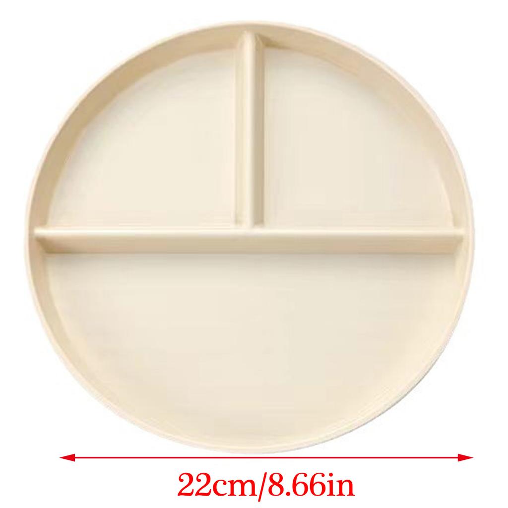 22cm Sectioned Dining Plate Kitchen Tablewares Plastic Texture Dinner Dishes Suitable for Microwave and Dishwasher Use