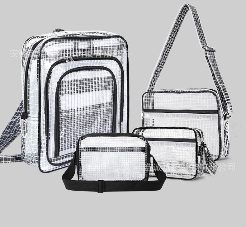 17" Antystatyczny Plecak z Siatki PVC Przezroczysty Czarny - Unisex Lekki Duża Pojemność Pyłoszczelna Torba