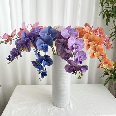 1pcs 9-Head Flowers 38inch Artificial Butterfly Orchid Bouquet Artificial Flowers for Wedding Decoration Home Garden Room Decor