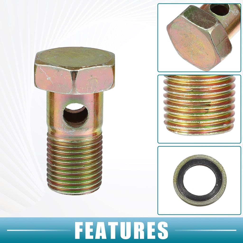 A ABSOPRO Banjo Bolt M16x1.5 16mm Banjo Hose Barb Bolt Fitting Brake Line Fitting