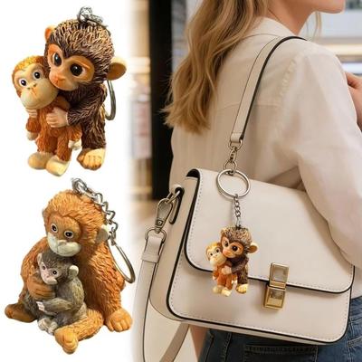 Resin Monkey Doll Keyring 3D Monkey Pendant Monkey Resin Ornament Monkey Keychain  Kids Gifts