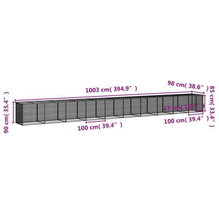 VidaXL Chicken Coop with Light Grey Roof 1003x98x90 Cm Galvanized Steel 3189058
