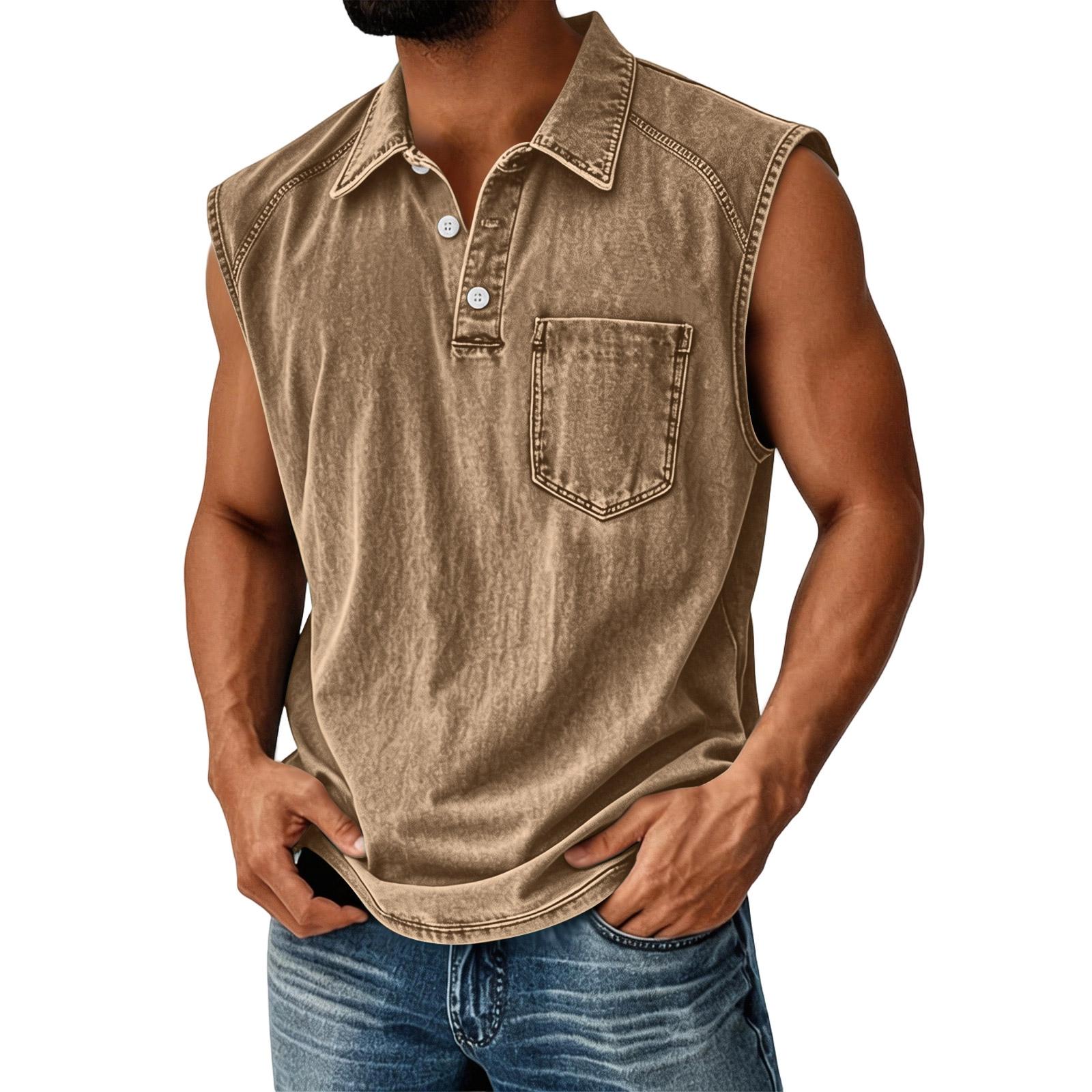 

Men s Summer Color Pocket Sports Buttons Vest Men s Sports Casual Vest M