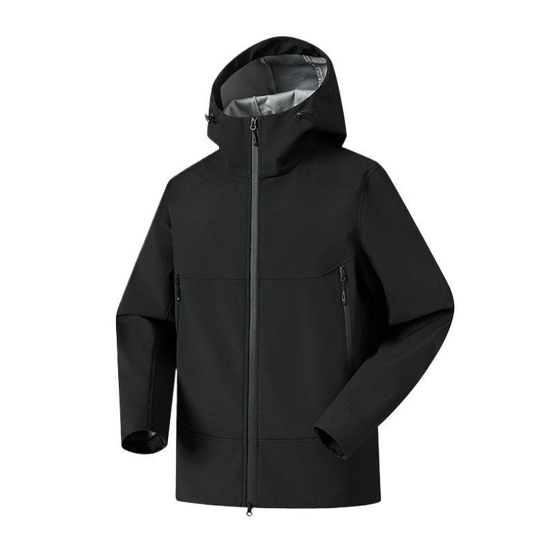 Outdoor Sports Soft Shell Hooded Jacket Three-proof Men's and Women's New Casual Jacket Jacket Anti-feng Shui
