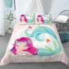 Set Biancheria da Letto Culla Copripiumino per Bambino Bambini Blu Cartone Animato Sirena Edredones Niños Ragazze Principessa Poliestere Copripiumino