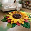 Special-shaped Sunflower Carpet Soft Flower Carpet  for Living Room Tea Table Bedside