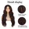 MISSQUEEN Wigs With Bangs Synthetic Long Natural Wave Dark Purple Wig For Women Daily Cosplay Wigs