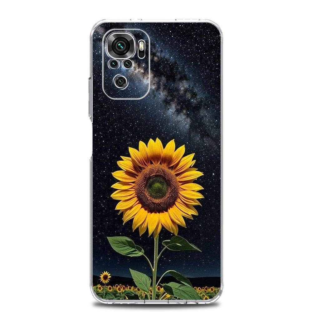 Phone Case For Xiaomi Redmi Note 14 13 12 4G 9S 9 10 11 Pro Plus 5G 14C 13C 12C 10C 9A Soft TPU Cover Beautiful Yellow Sunflower