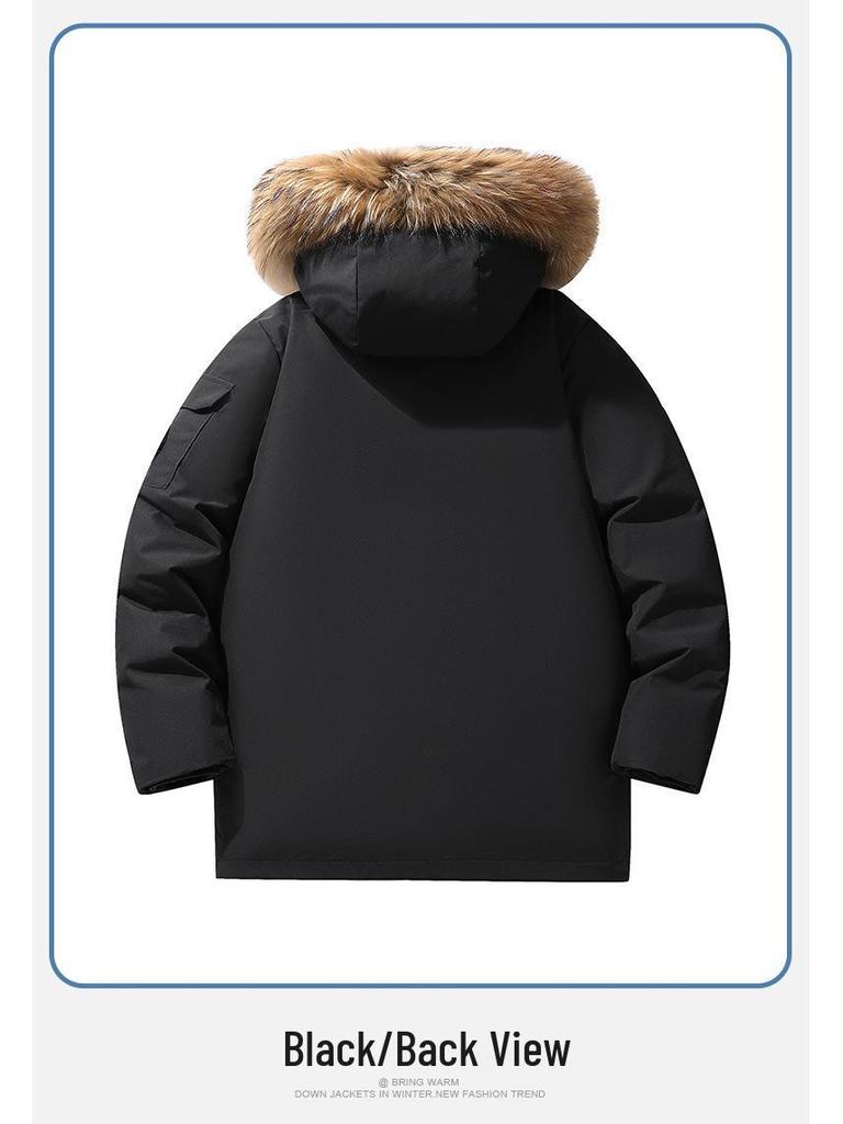 Modische Marke Herren Winter Weiße Daunenjacke mit Kapuze: Kurze, dicke, warme Jugend-Oberbekleidung für Paare 2025